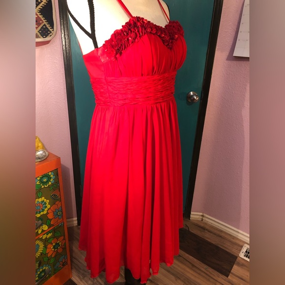 Vintage Red Rose Sleeveless Dress 💋 - Picture 6 of 16